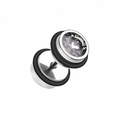Pointy Crystalline Steel Fake Plug-WildKlass Jewelry