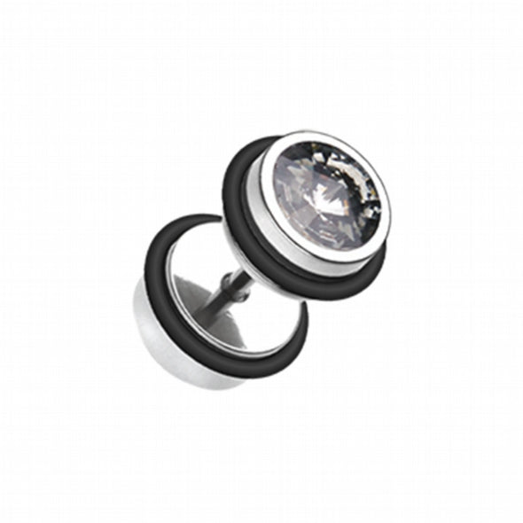 Pointy Crystalline Steel Fake Plug-WildKlass Jewelry