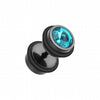 Blackline Pointy Crystalline Steel Fake Plug-WildKlass Jewelry