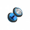 Blackline Pointy Crystalline Steel Fake Plug-WildKlass Jewelry