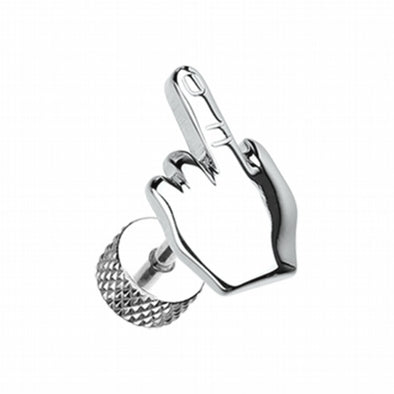 Middle FU Finger Steel Fake Plug-WildKlass Jewelry