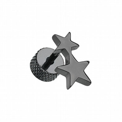 Blackline Double Star Steel Fake Plug-WildKlass Jewelry
