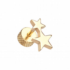 Golden Double Star Steel Fake Plug-WildKlass Jewelry