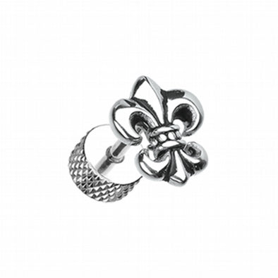 Fleur De Lis Steel Fake Plug-WildKlass Jewelry