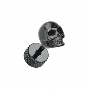 Blackline Death Skull Steel Fake Plug-WildKlass Jewelry