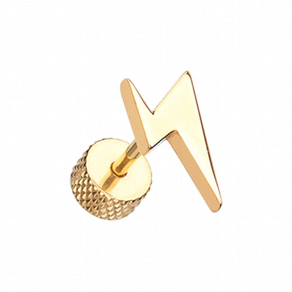 Golden Lightning Rod Steel Fake Plug-WildKlass Jewelry