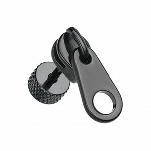 Blackline Simple Zipper Steel Fake Plug-WildKlass Jewelry