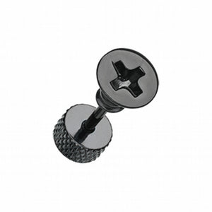 Blackline Screw Bolt Top Steel Fake Plug-WildKlass Jewelry