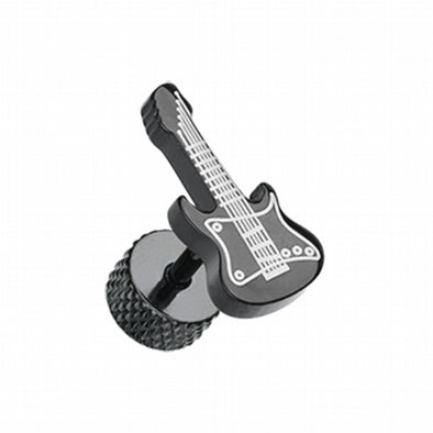 Blackline Rockstar Guitar Steel Fake Plug-WildKlass Jewelry