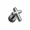 Blackline Cross Embossed Steel Fake Plug-WildKlass Jewelry