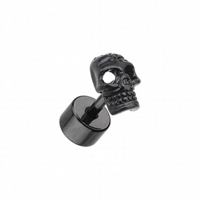 Blackline Savage Skull Steel Fake Plug-WildKlass Jewelry