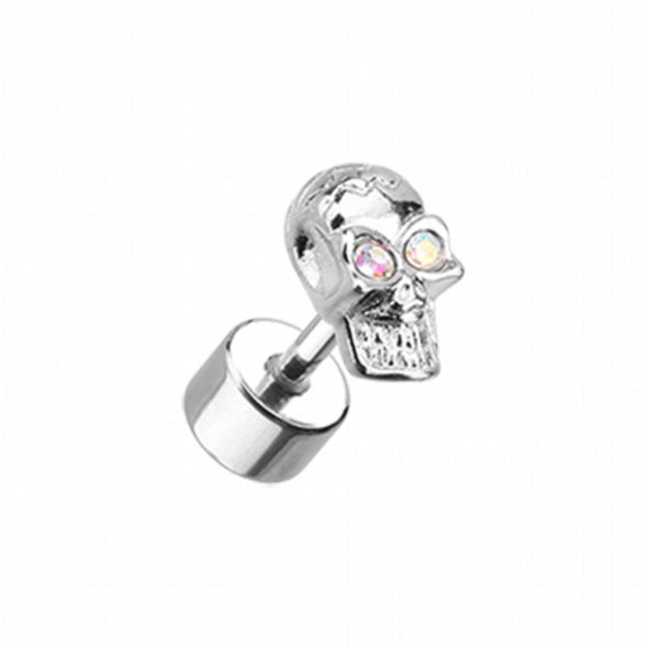 Luster Skull Steel Fake Plug-WildKlass Jewelry