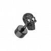 Blackline Luster Skull Steel Fake Plug-WildKlass Jewelry