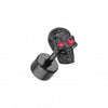 Blackline Luster Skull Steel Fake Plug-WildKlass Jewelry