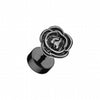 Blackline Rose Blossom Steel Fake Plug-WildKlass Jewelry