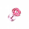 Blackline Rose Blossom Steel Fake Plug-WildKlass Jewelry