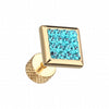 Golden Square Multi-Sprinkle Dot Multi Gem Steel Fake Plug-WildKlass Jewelry