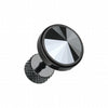 Blackline Pointy Faceted Crystal Steel Fake Plug-WildKlass Jewelry