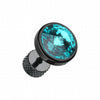 Blackline Pointy Faceted Crystal Steel Fake Plug-WildKlass Jewelry