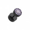 Multi-Sprinkle Dot Multi Gem Black UV Fake Plug-WildKlass Jewelry
