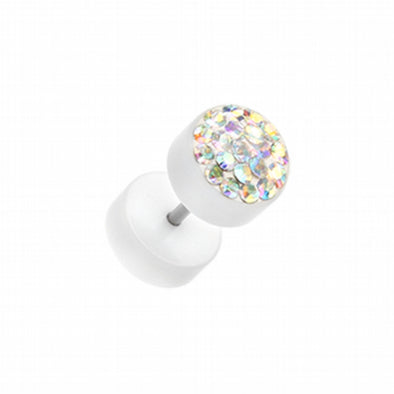 Multi-Sprinkle Dot Multi Gem White UV Fake Plug-WildKlass Jewelry