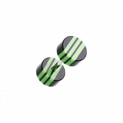 Multi Stripe Acrylic Fake Plug-WildKlass Jewelry
