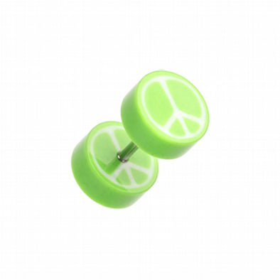 Peace Retro UV Acrylic Fake Plug-WildKlass Jewelry