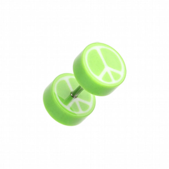 Peace Retro UV Acrylic Fake Plug-WildKlass Jewelry