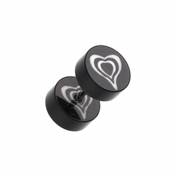 Retro Heart UV Acrylic Fake Plug-WildKlass Jewelry