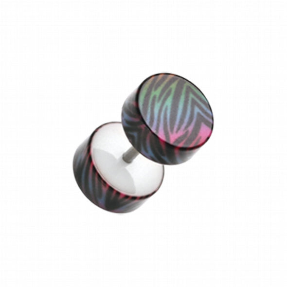 Gradient Zebra Acrylic Fake Plug-WildKlass Jewelry