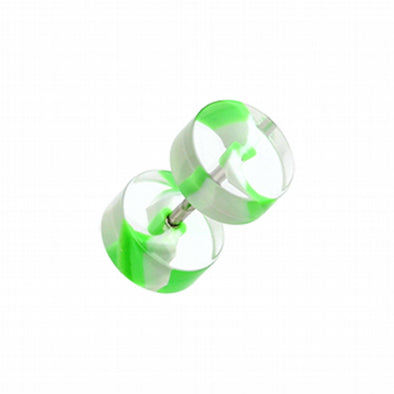 Swirl Stripe UV Acrylic Fake Plug-WildKlass Jewelry