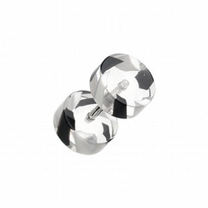 Two Tone Stripe UV Acrylic Fake Plug-WildKlass Jewelry