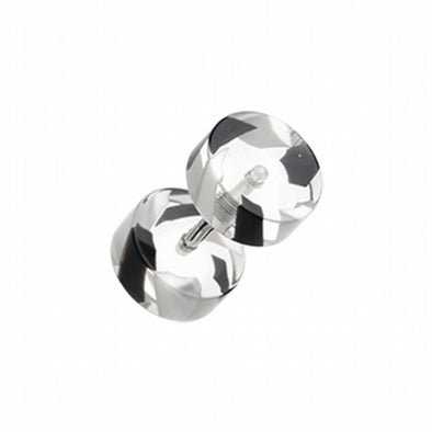 Two Tone Stripe UV Acrylic Fake Plug-WildKlass Jewelry