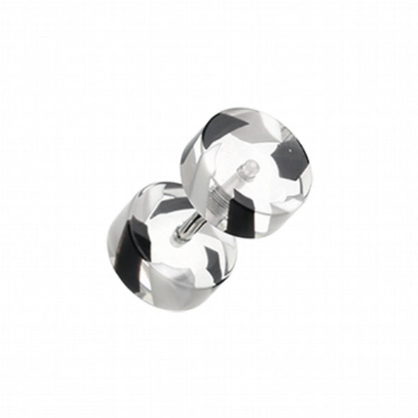 Two Tone Stripe UV Acrylic Fake Plug-WildKlass Jewelry