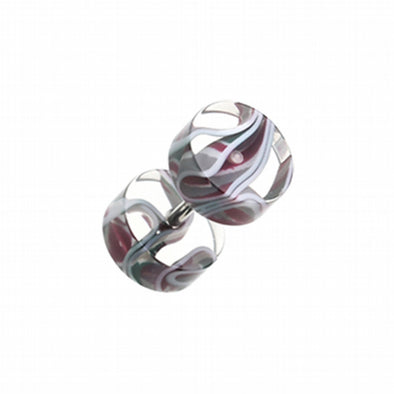Marble Inlay UV Acrylic Fake Plug-WildKlass Jewelry