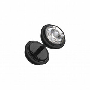 Bio Flexible Gem Top Acrylic Fake Plug with O-Rings-WildKlass Jewelry