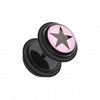 Star Print Acrylic Fake Plug with O-Rings-WildKlass Jewelry