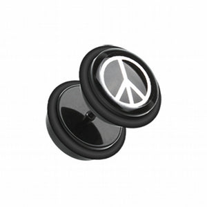 Peace Acrylic Fake Plug with O-Rings-WildKlass Jewelry