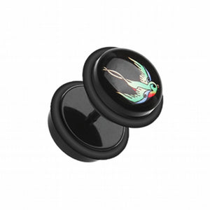 Swallow Bird Acrylic Fake Plug with O-Rings-WildKlass Jewelry