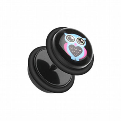 Baby Owl Acrylic Fake Plug with O-Rings-WildKlass Jewelry
