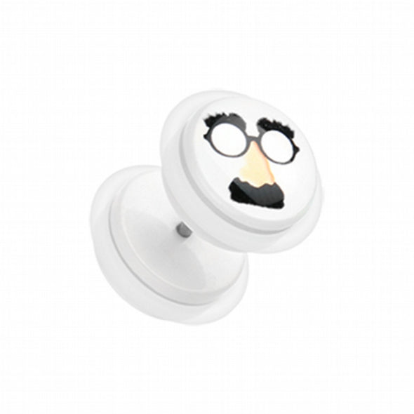 Groucho Marx Acrylic Fake Plug with O-Rings-WildKlass Jewelry