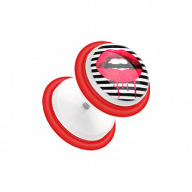 Dripping Lip Acrylic Fake Plug with O-Rings-WildKlass Jewelry