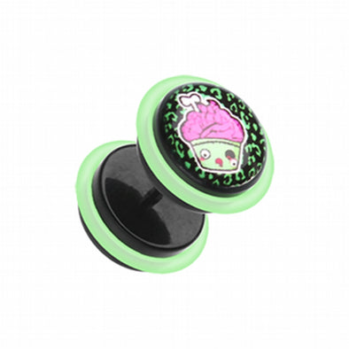 Zombie Cupcake Acrylic Fake Plug with O-Rings-WildKlass Jewelry