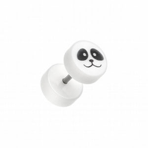 Panda Face UV Acrylic Fake Plug-WildKlass Jewelry
