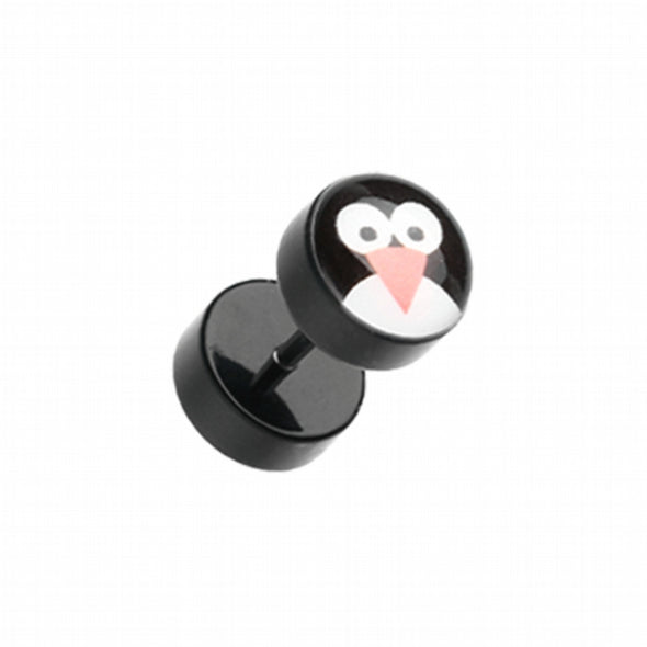 Cute Penguin Acrylic Fake Plug-WildKlass Jewelry