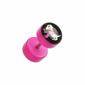 Dino Love Acrylic Fake Plug-WildKlass Jewelry