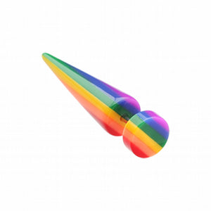 Rainbow Stripe UV Solid Acrylic Fake Taper-WildKlass Jewelry