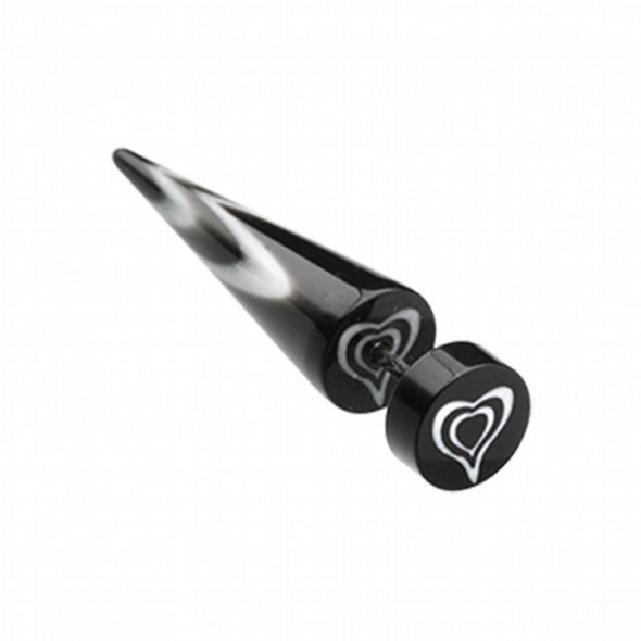 Retro Heart UV Acrylic Fake Taper-WildKlass Jewelry
