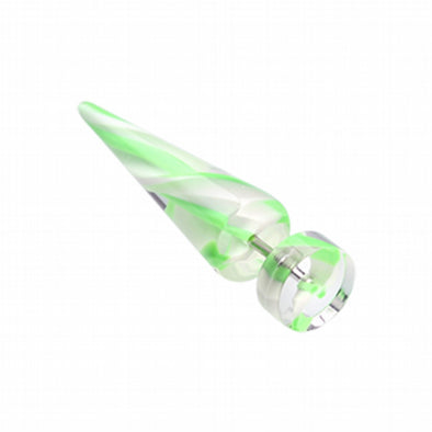 Swirl Stripe UV Acrylic Fake Taper-WildKlass Jewelry