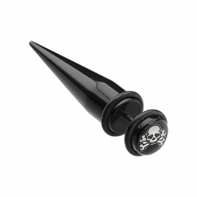 Pirate Skull Acrylic Fake Taper with O-Rings-WildKlass Jewelry